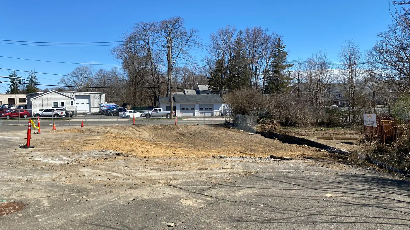 The same Post Road lot in Milford cleared and graded by PRC Demolition